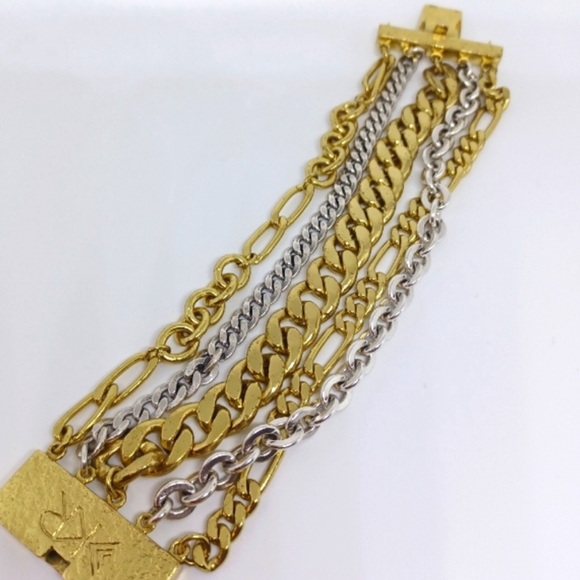 Silpada Vintage Sterling Silver & Brass 5 Strand Chain Bracelet (KR Collection) - Picture 7 of 8